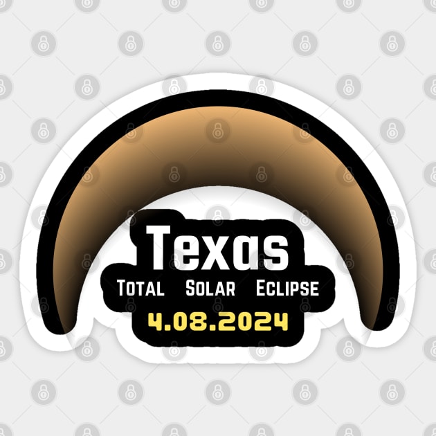 Texas USA Totality 2024 Solar Eclipse Sticker by Peter smith